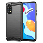 Husa din silicon, Carbon Silicone pentru Xiaomi Redmi Note 11   Note 11S, Negru fotografia produsului