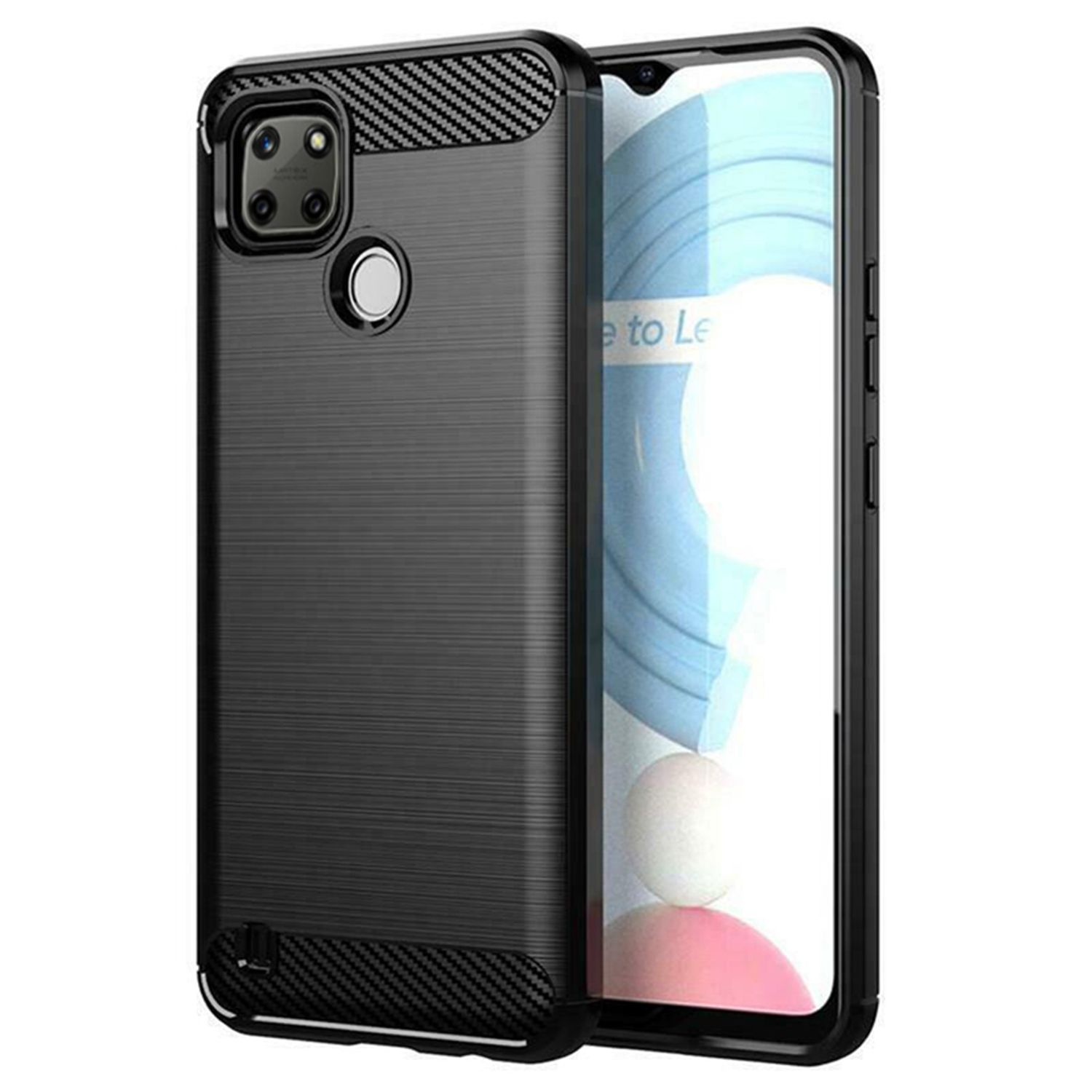 Husa din silicon Carbon pentru Realme C25Y, Negru fotografia produsului