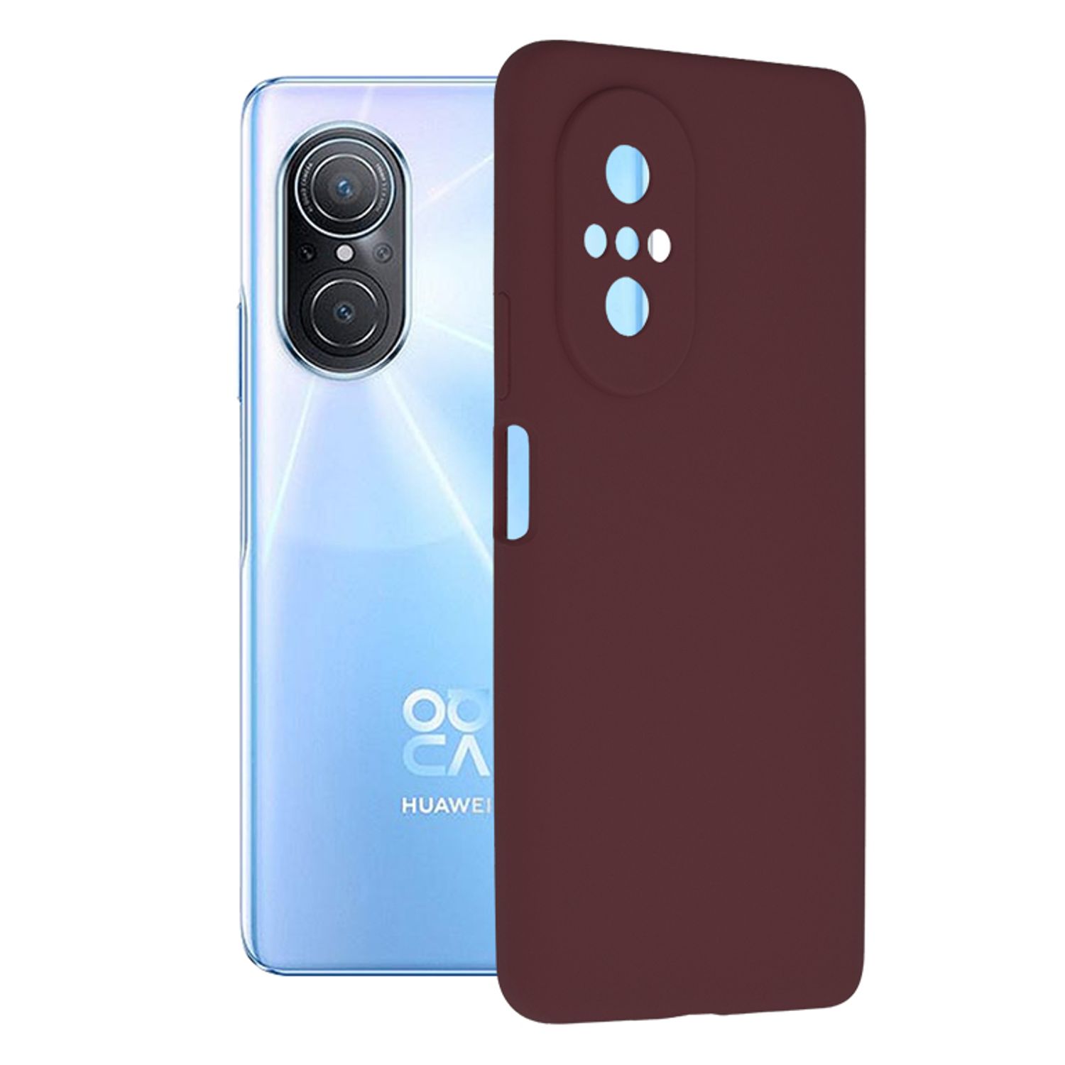 Husa din silicon moale cu desig minimalist pentru Huawei Nova 9 SE, Mov fotografia produsului