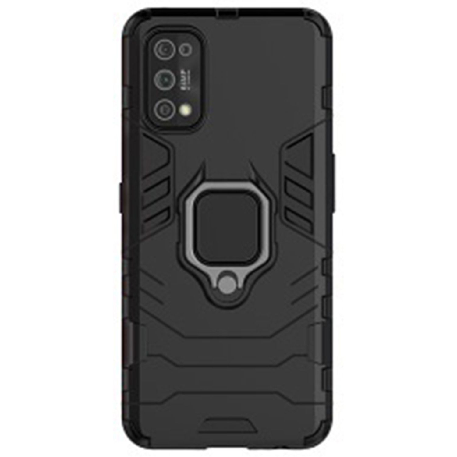 Husa premium din silicon cu inel compatibila cu Realme 7 Pro, negru fotografia produsului