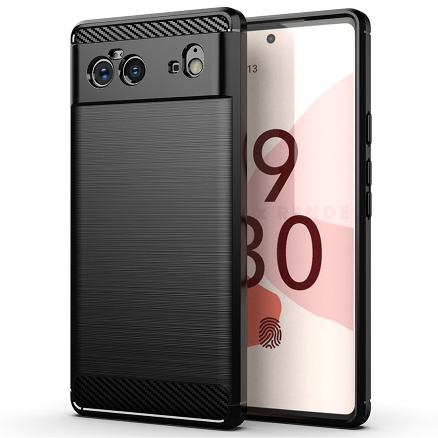 Husa policarbonat rezistenta pentru Google Pixel 6, negru fotografia produsului