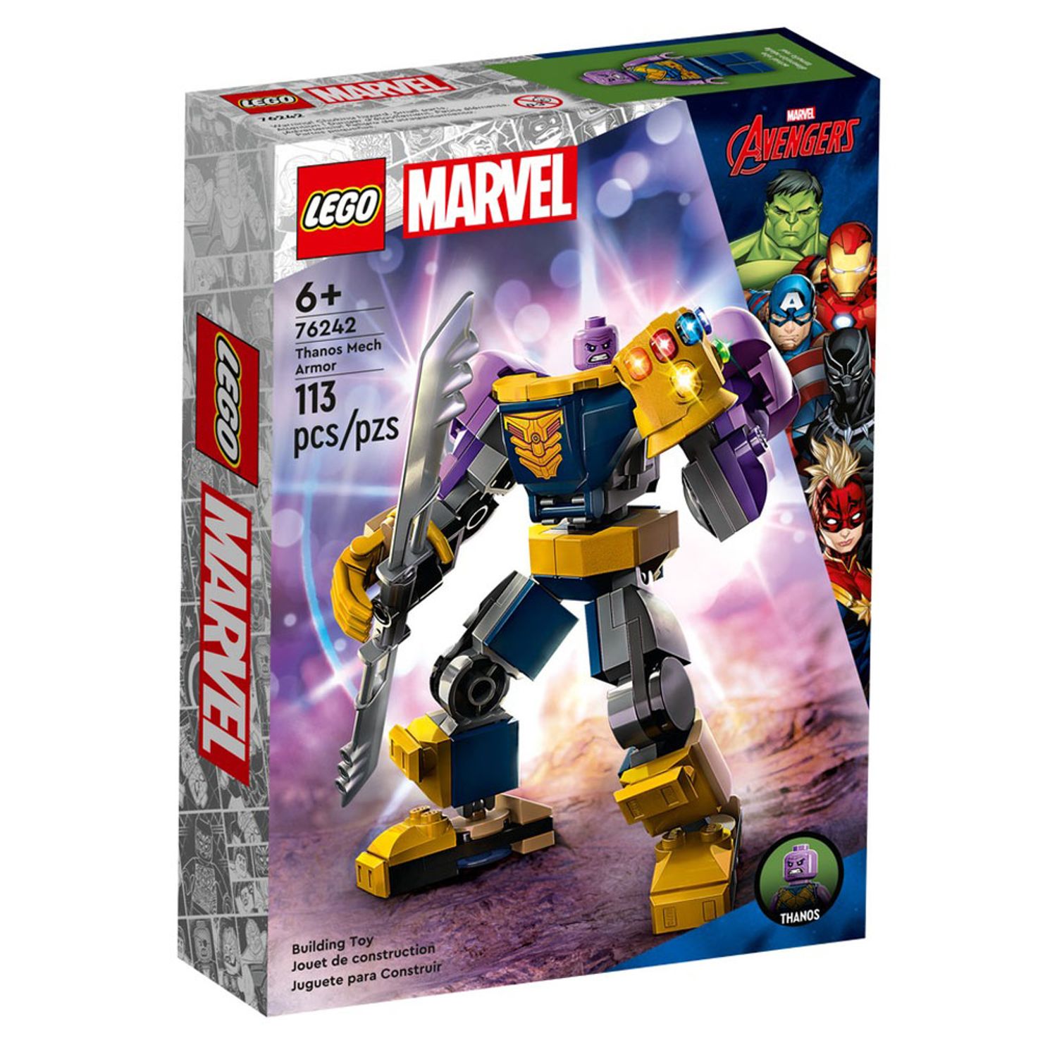 Set de construit LEGO    Marvel Super Heroes, Robot Thanos, 113 piese fotografia produsului