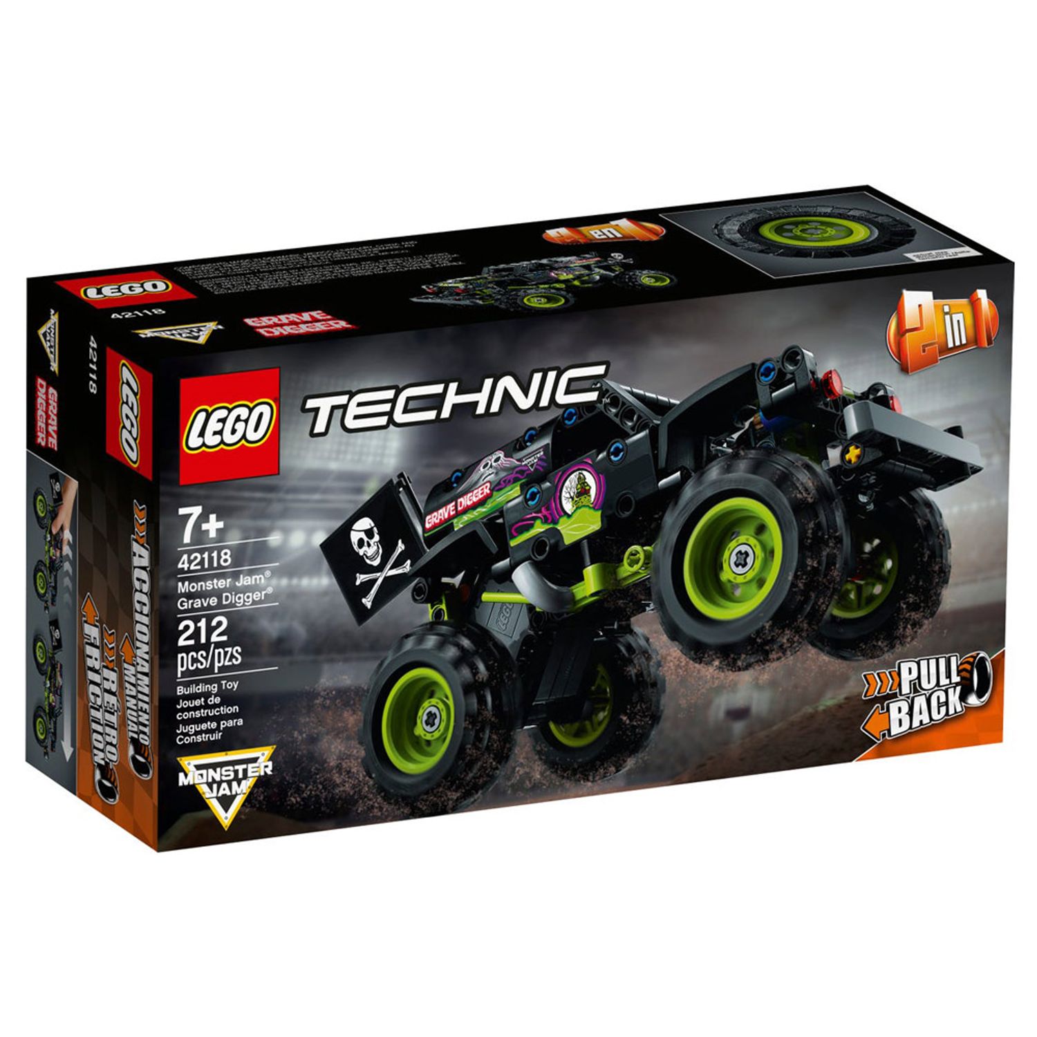 Set de construit LEGO    Technic, Monster Jam Grave Digger, 212 piese fotografia produsului
