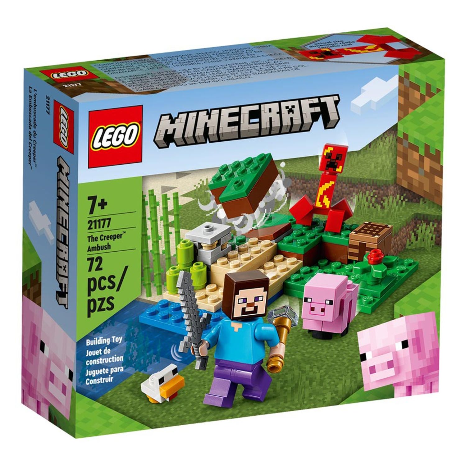 Set de construit LEGO    Minecraft, Ambuscada Creeper-ului, 72 piese fotografia produsului