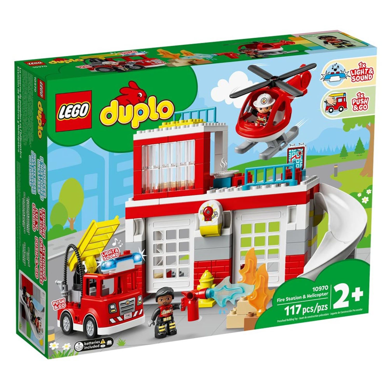 Set de construit LEGO    Duplo, Statie de Pompieri si elicopter, 117 piese fotografia produsului