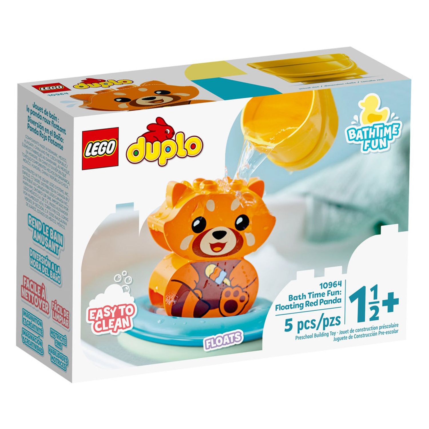 Set de construit LEGO    Duplo, Panda Rosu Plutitor, 5 piese fotografia produsului