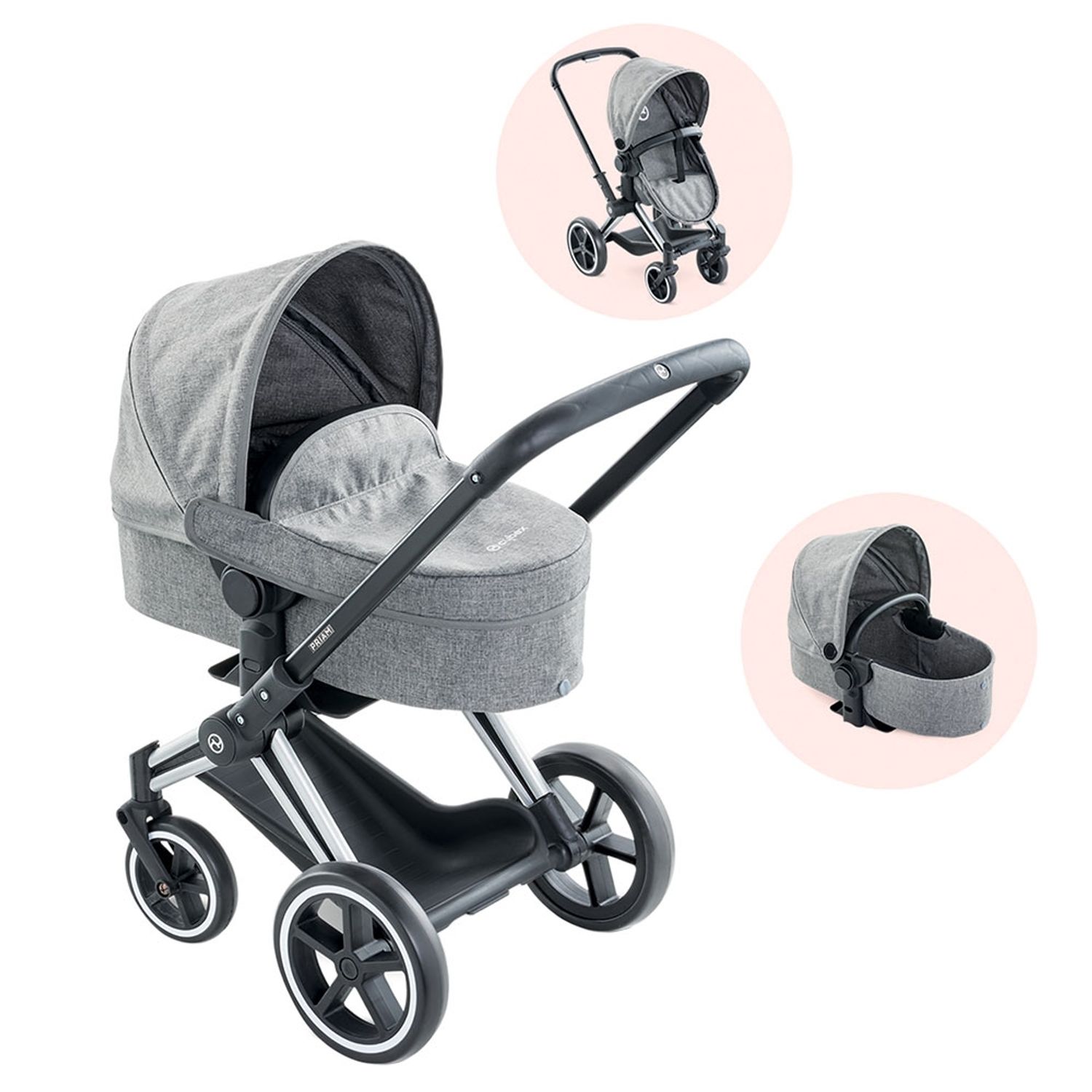 Carucior pentru papusi Smoby Cybex Corolle gri fotografia produsului