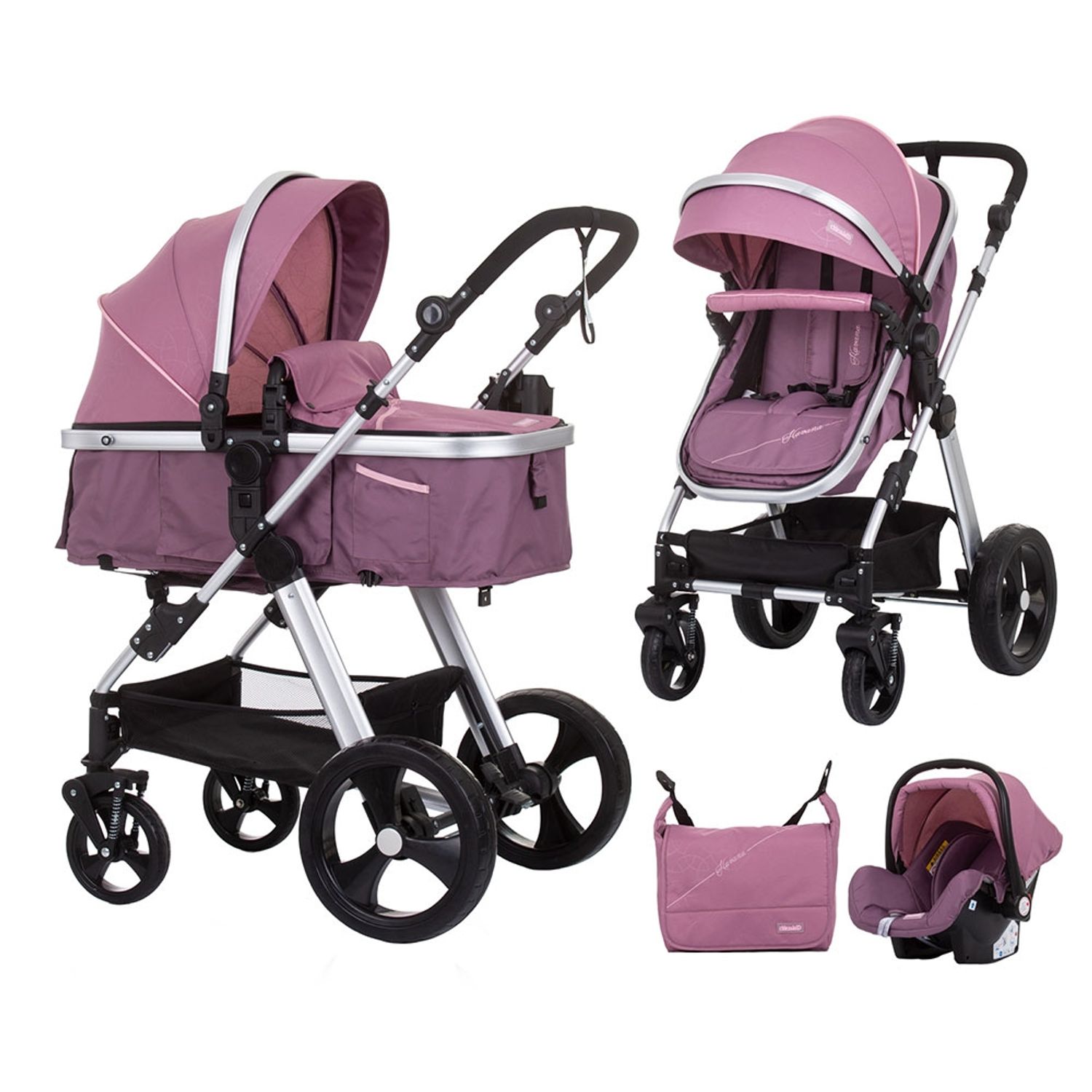 Carucior Chipolino Havana 3 in 1 rose water fotografia produsului