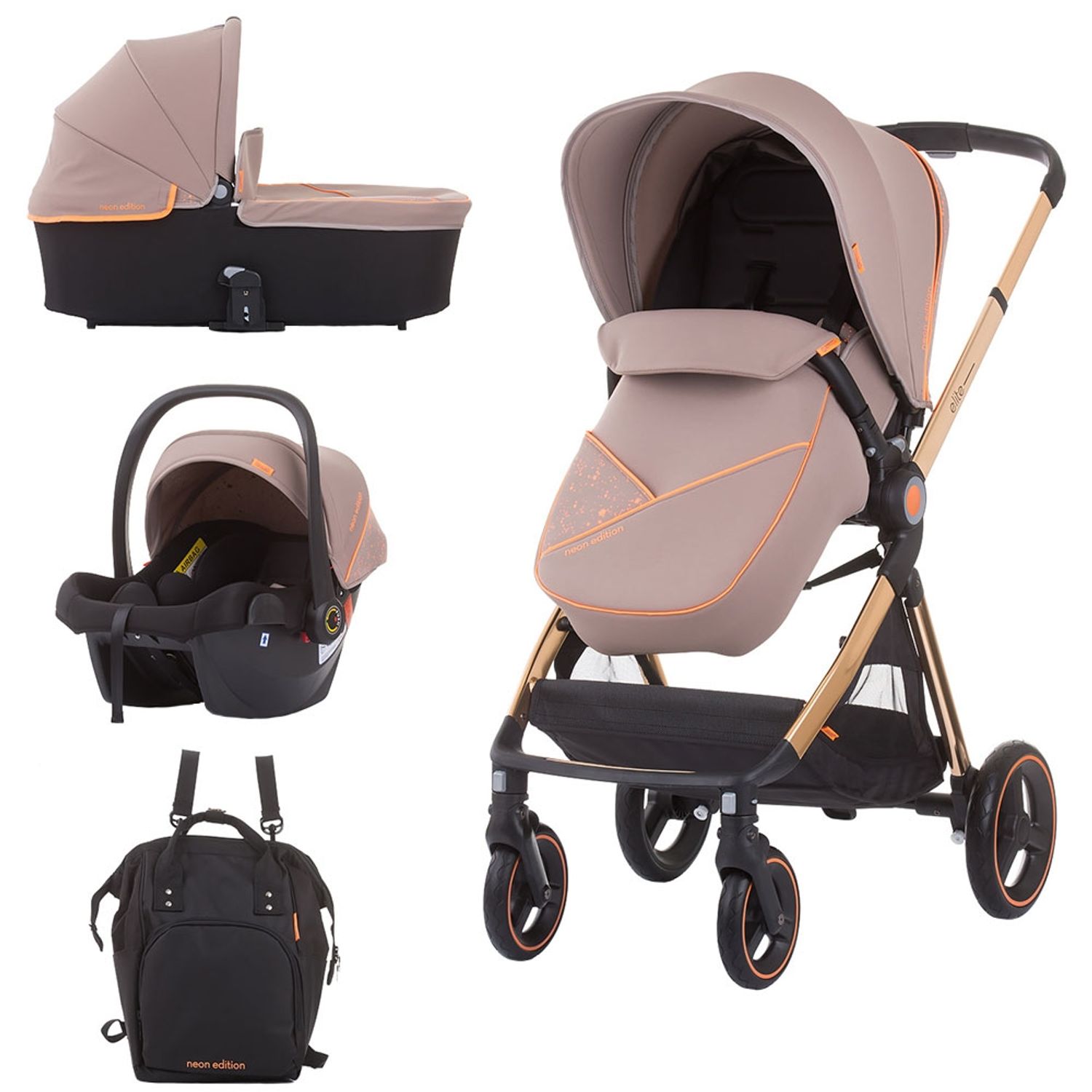 Carucior Chipolino Elite 3 in 1 humus fotografia produsului