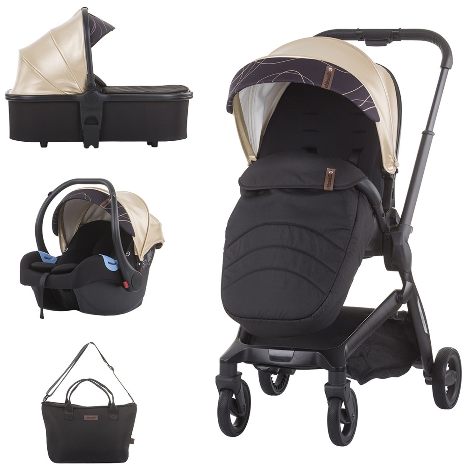 Carucior Chipolino Emotion 3 in 1 gold fotografia produsului
