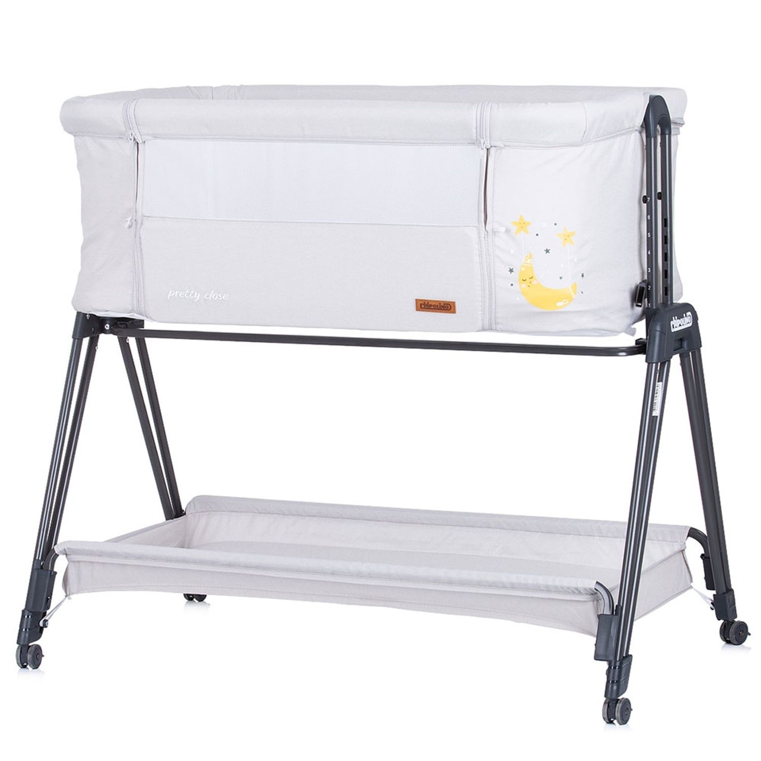 Patut Co-Sleeper Chipolino Pretty Close platinum fotografia produsului