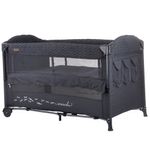 Patut pliabil Chipolino Merida anthracite linen cu laterala culisanta fotografia produsului