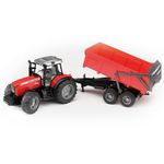 Tractor Massey Ferguson 7480 Cu Remorca Basculabila, Bruder fotografia produsului