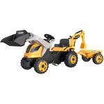 Tractor cu pedale si remorca Smoby Builder Max galben fotografia produsului