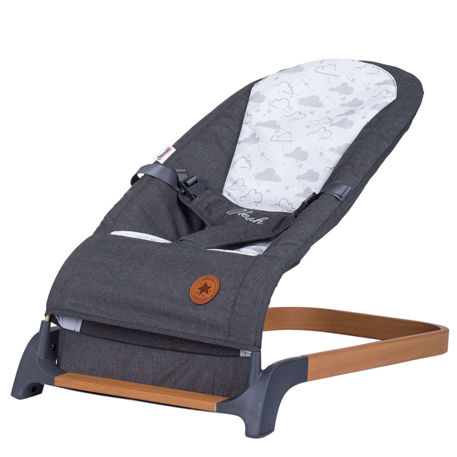 Scaunel balansoar Chipolino Noah anthracite wood fotografia produsului