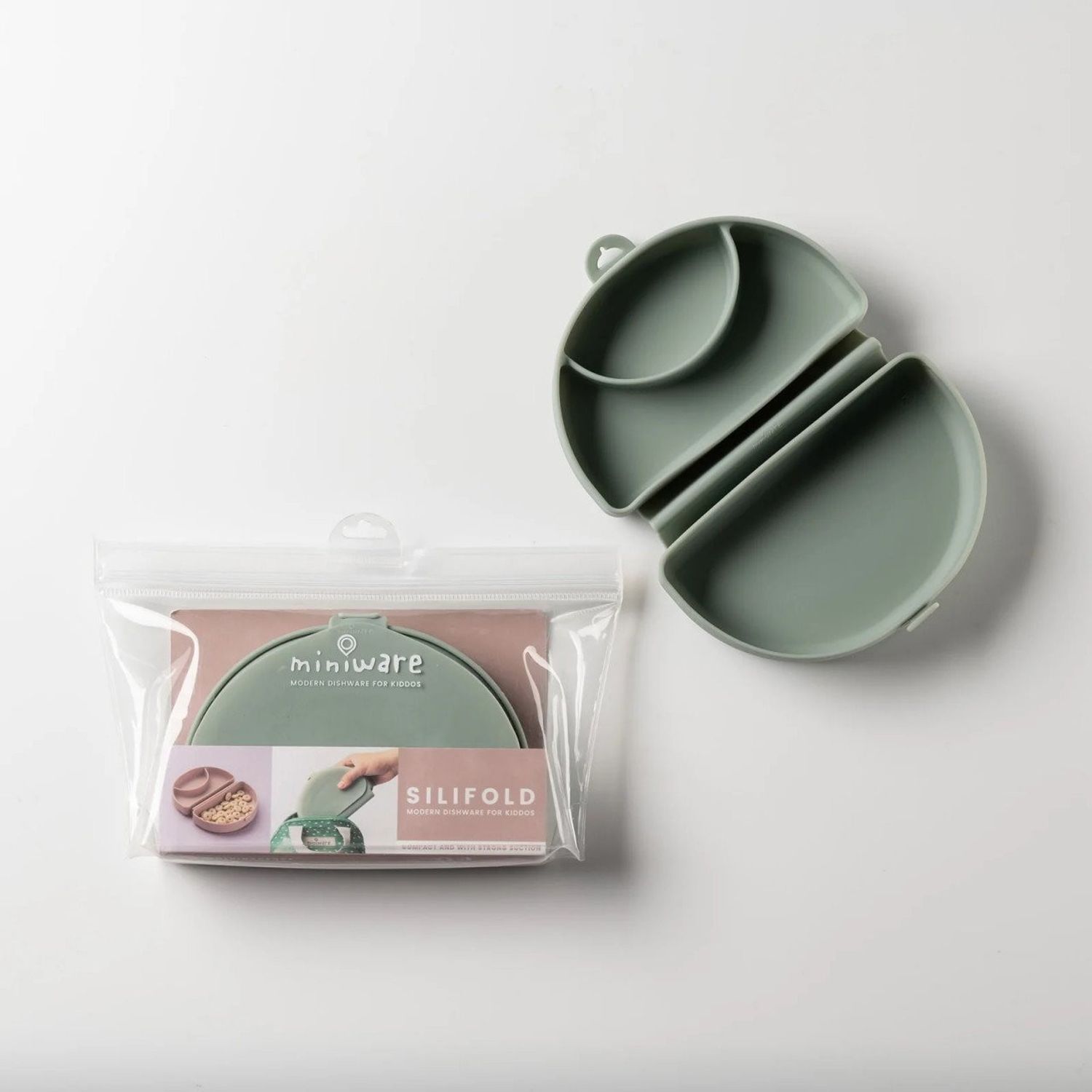 Recipient diversificare hrana bebelusi Miniware Silifold, 100% din silicon alimentar, Sage fotografia produsului