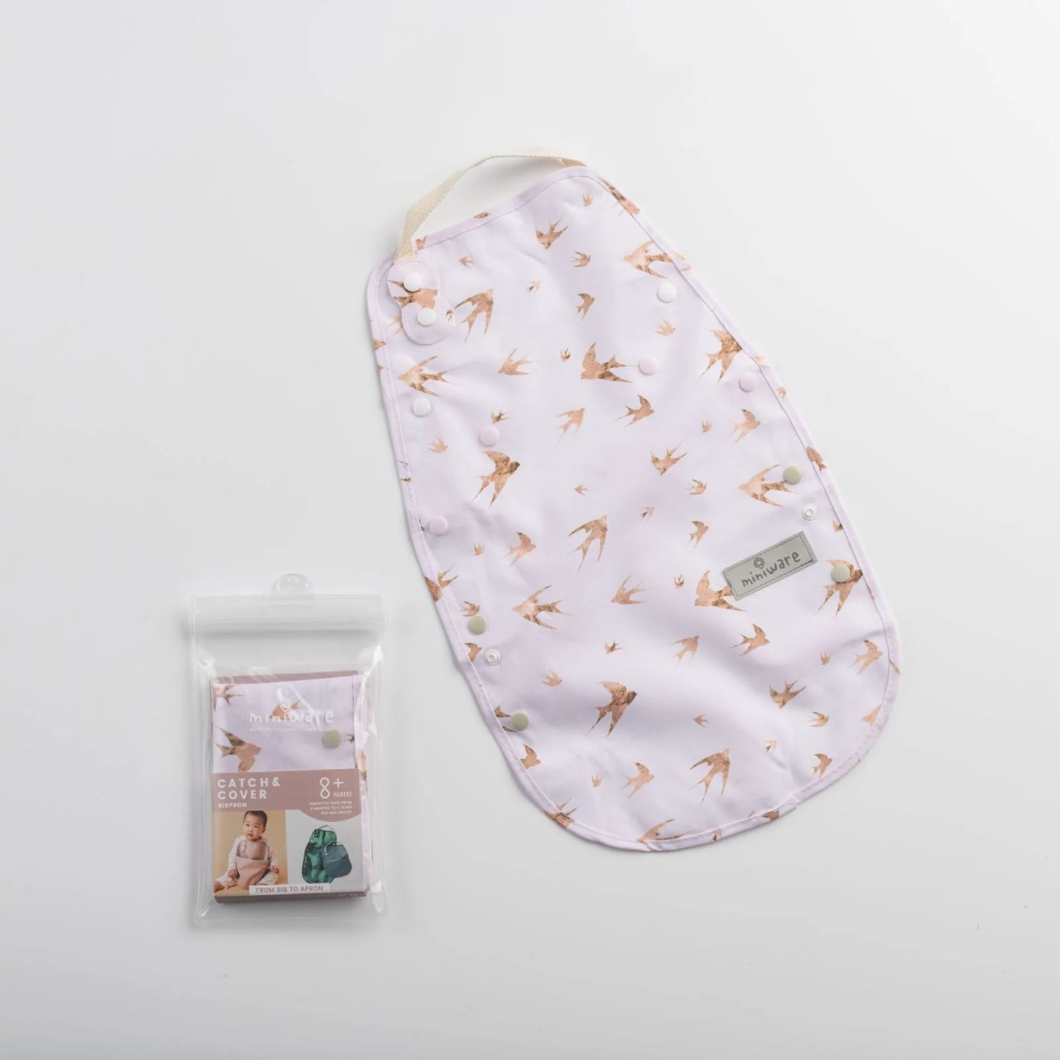 Baveta bebelusi 2 in 1 Miniware Catch  Cover, Golden Swallow fotografia produsului