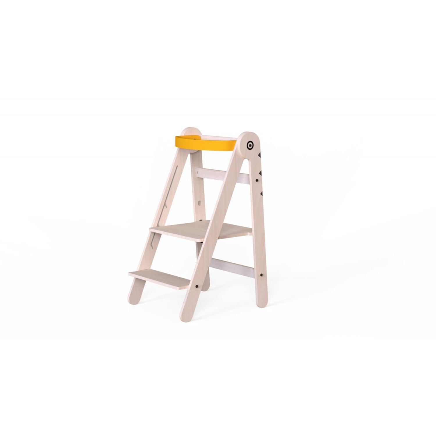 Turn de invatare pliabil MamaToyz Learning Tower din lemn, Galben fotografia produsului