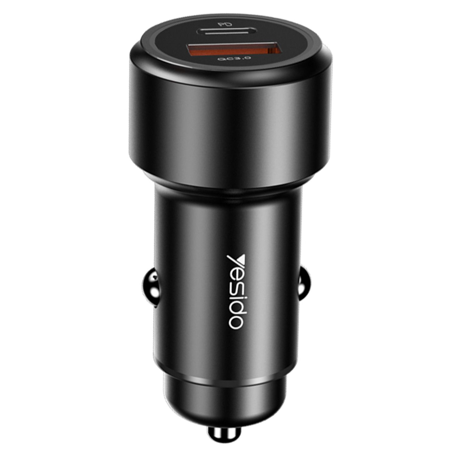 Incarcator auto Yesido, USB-A QC3.0 18 W, Type-C PD 24 W, 3A, Negru fotografia produsului