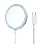 Incarcator magnetic wireless pentru iPhone 12 12 Pro 12 Pro Max 12 Mini, 15 W, alb fotografia produsului