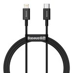 Cablu de date, Baseus Superior Series,CATLYS-A01, USB-C la tip Lightning, Negru, TPE fotografia produsului