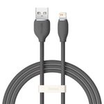 Cablu Baseus Jelly tip USB la Lightning, 2.4 A, 1.2 m, Negru fotografia produsului