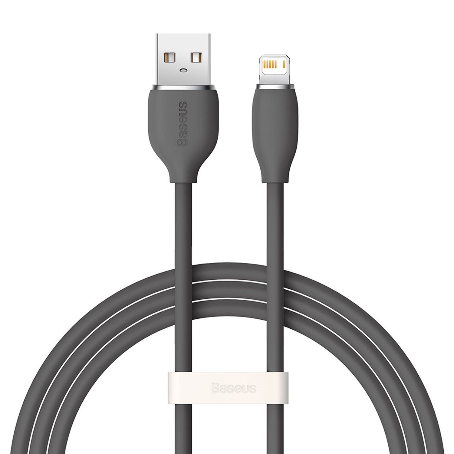 Cablu Baseus Jelly tip USB la Lightning, 2.4 A, 1.2 m, Negru fotografia produsului