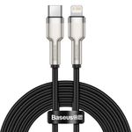 Cablu de date Baseus Cafule Series, Type-C la Lightning, Metal Black fotografia produsului