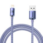 Cablu pentru incarcare si transfer de date Baseus Crystal Shine, USB Lightning, 2.4A, 2m, Mov fotografia produsului