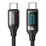 Cablu date U78 Charging   Data Type-C to Type-C 100 W, PD, Fast Charge, 1.2 m, Negru fotografia produsului