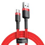 Cablu date Cafule USB to Type-C, 3A, 0.5 m, Rosu fotografia produsului