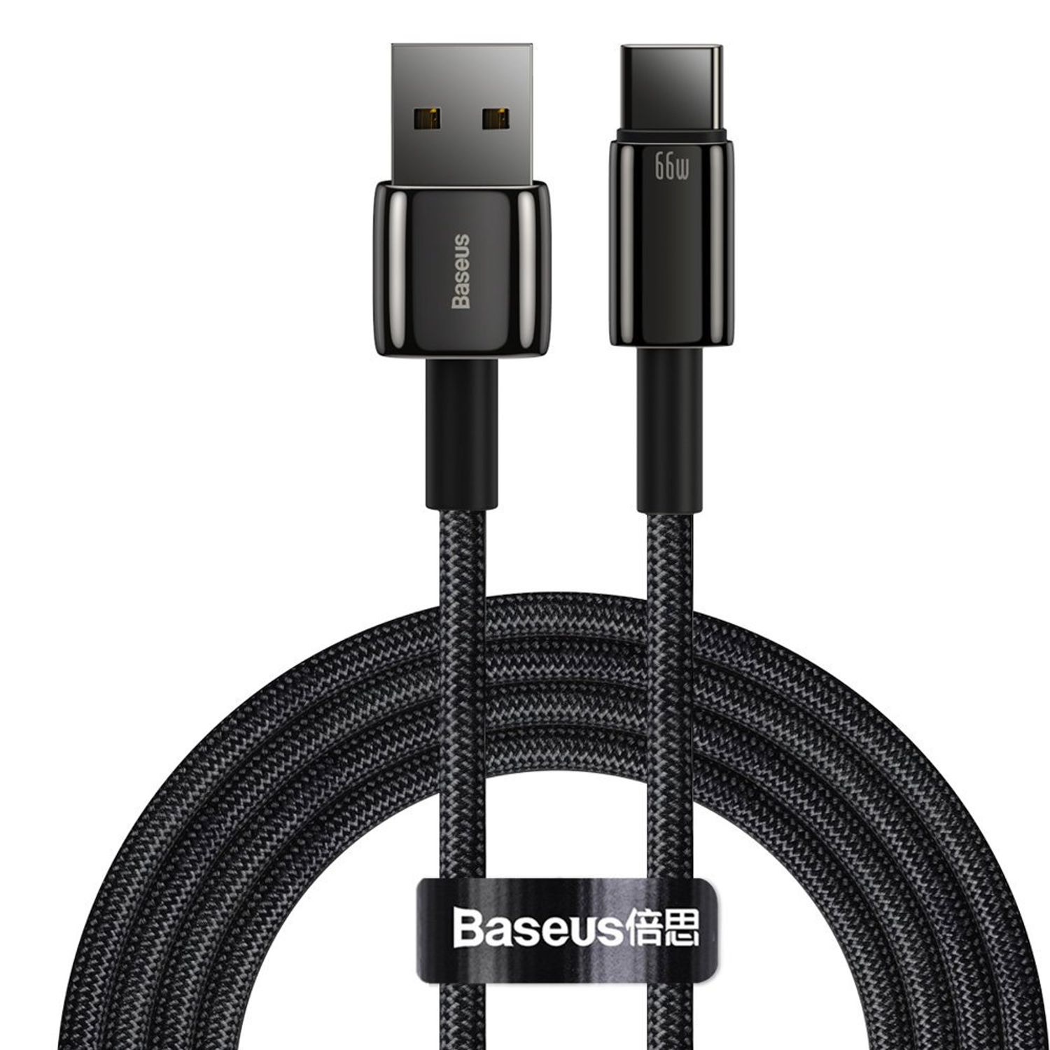Cablu date Tugsten Gold USB to Type-C, 66 W, 2 m, Negru fotografia produsului