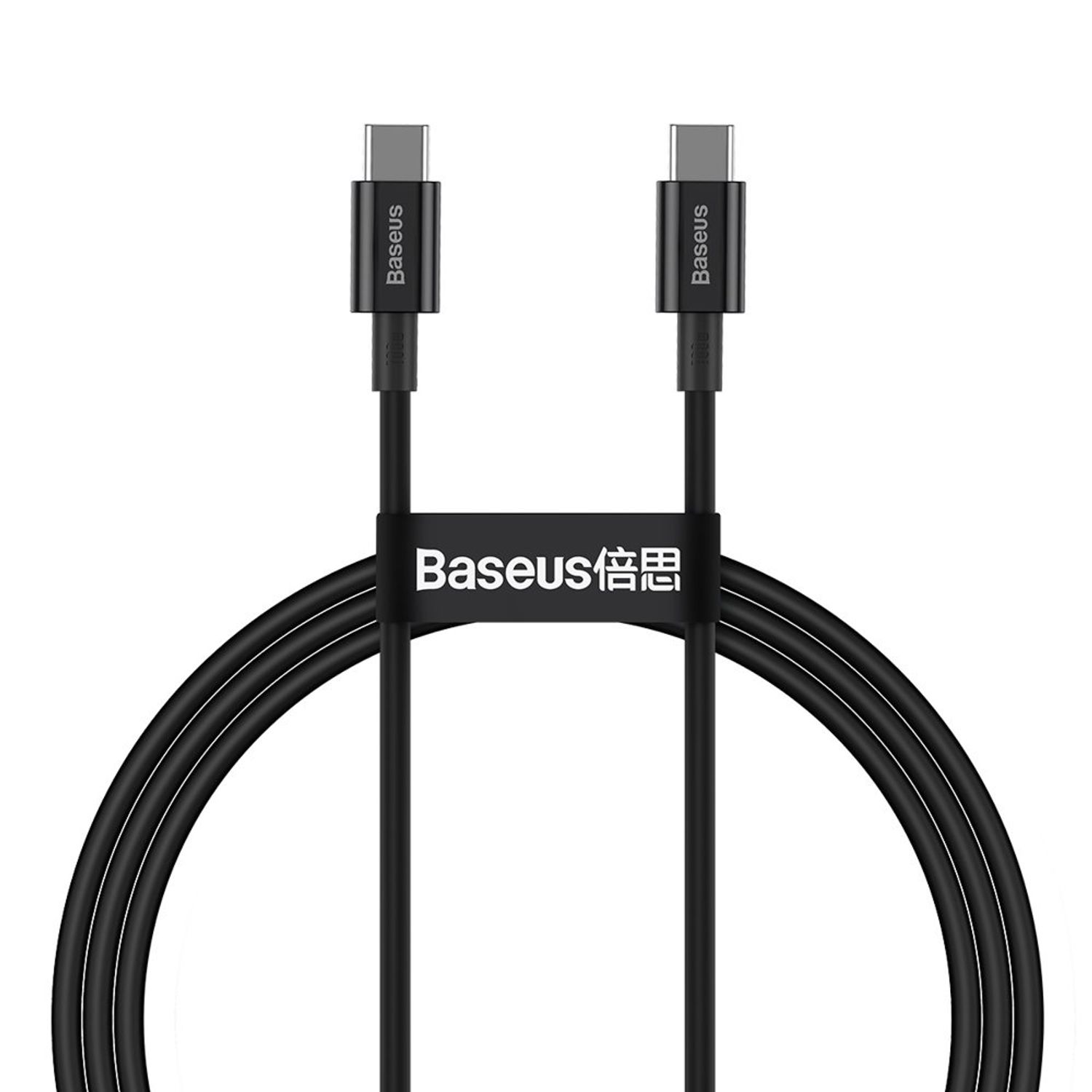 Cablu date Superior Series Type-C to Type-C, 100 W, 1 m, Negru fotografia produsului