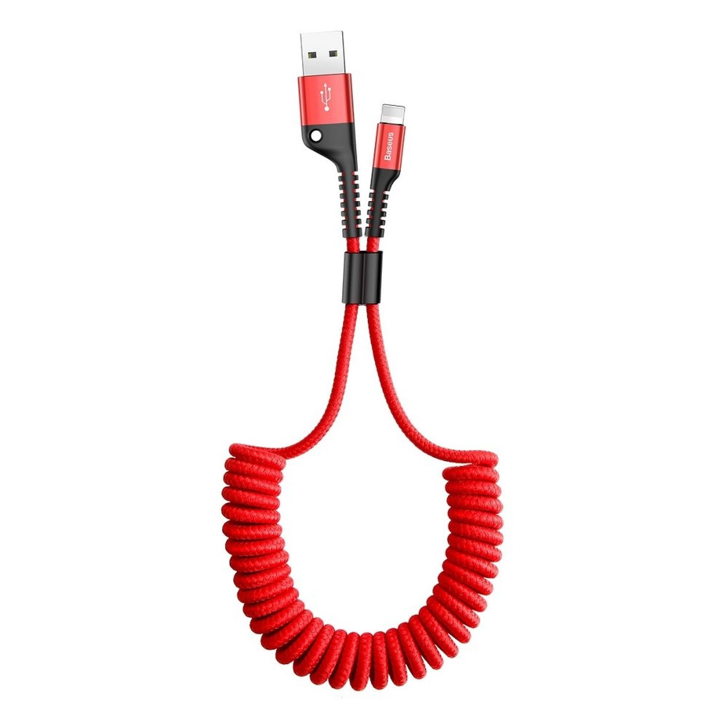 Cablu date Fish Eye Spring USB to Type-C, 2 A, 1 m, Rosu fotografia produsului