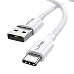 Cablu date Nickel Plating USB la Type-C, 2 m, Alb fotografia produsului