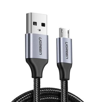 Cablu De Date, UGREEN,USB La Micro USB Quick Charge 3.0, 2.4 A, Lungime 1,5 M, Negru, Acoperit Cu Nailon