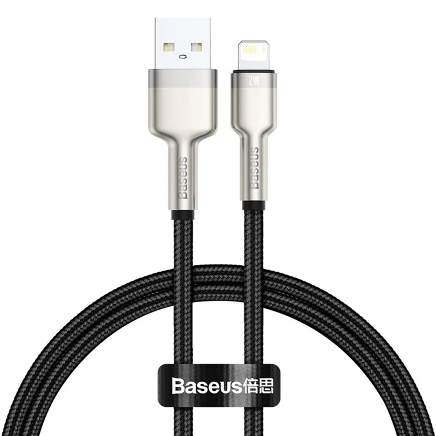Cablu date tip Lightning Baseus Cafule Series Metal, USB la Lightning 2.4A, 2m, Negru fotografia produsului