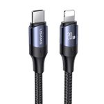 Cablu date tip Lightning Usams, Type-C la Lightning 20W, PD, Fast Charge, 1.2m, Negru fotografia produsului