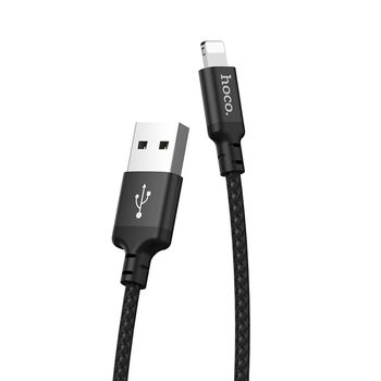 Cablu Date Tip Lightning Hoco Times Speed, USB-A La Lightning, 10W, 2.4A, 1.0m, Negru