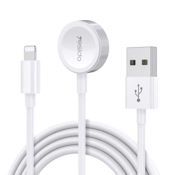 Cablu Incarcare Tip Lightning Yesido, 2 In 1 USB La Lightning, Apple Watch, 2.4A, 1.2m, Alb