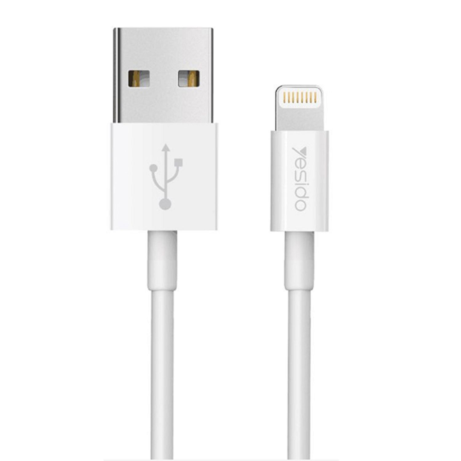 Cablu de date USB la Micro-USB, Yesido CA22, 2.4A, 1.2m, alb fotografia produsului