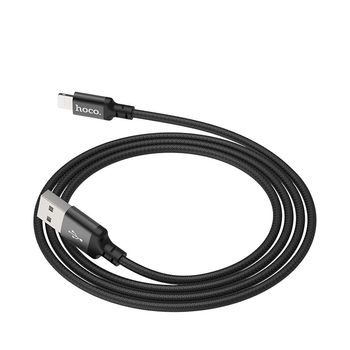 Cablu Date Tip Lightning Hoco Times Speed, USB-A La Lightning, 2.4A, 2.0m, Negru