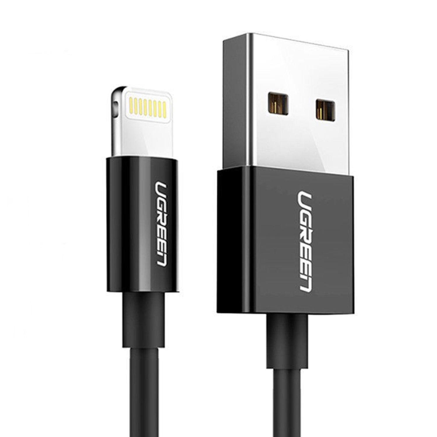 Cablu date tip Lightning Ugreen, USB la Lightning MFi, 2.4A, 2m, Negru fotografia produsului