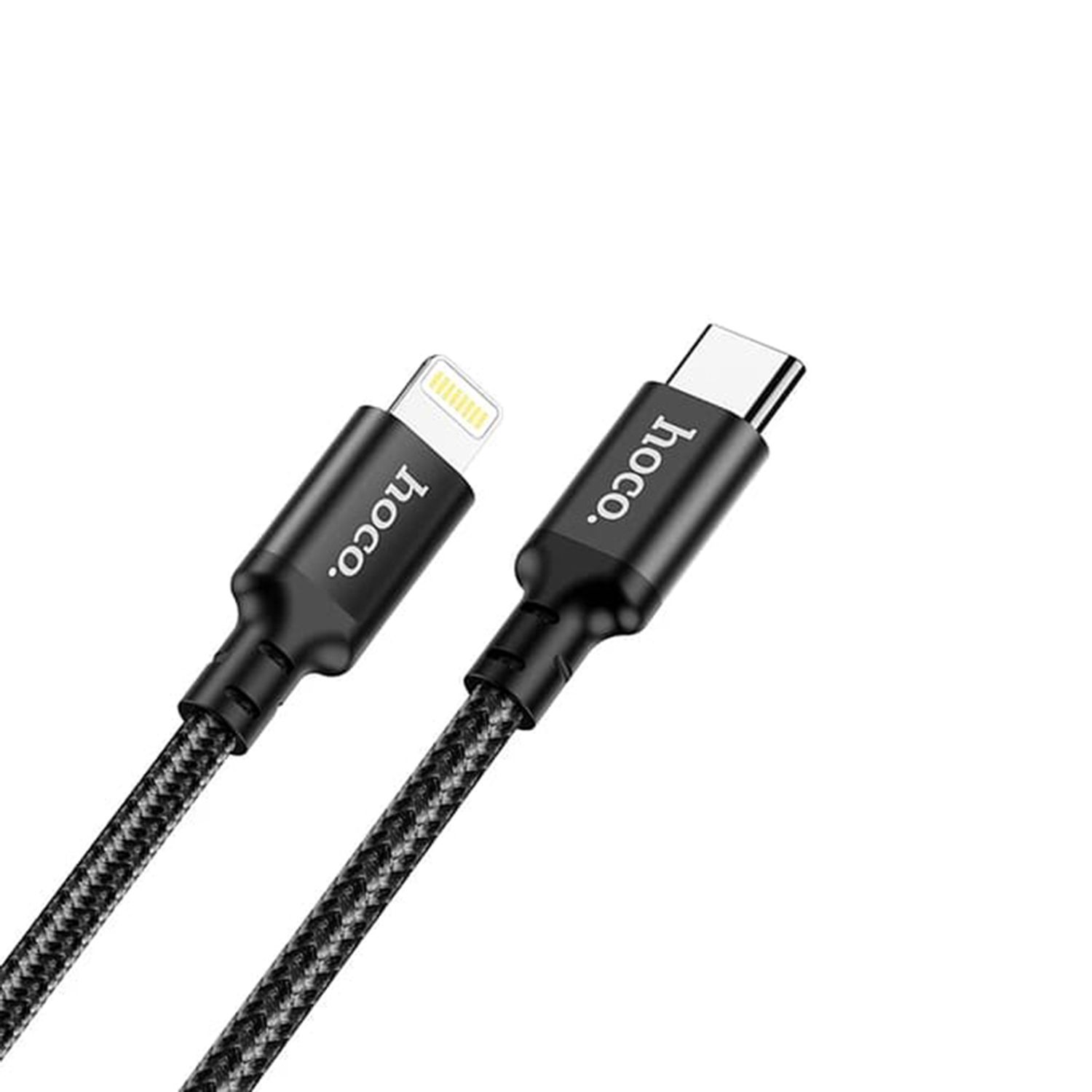 Cablu date tip Lightning Hoco Double, USB Type-C la Lightning, PD 20W, 3A, 1.0m, Negru fotografia produsului