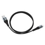 Cablu date tip Lightning Hoco Cool Charging, USB-A la Lightning, 12W, 2.4A, 1.0m, Negru fotografia produsului