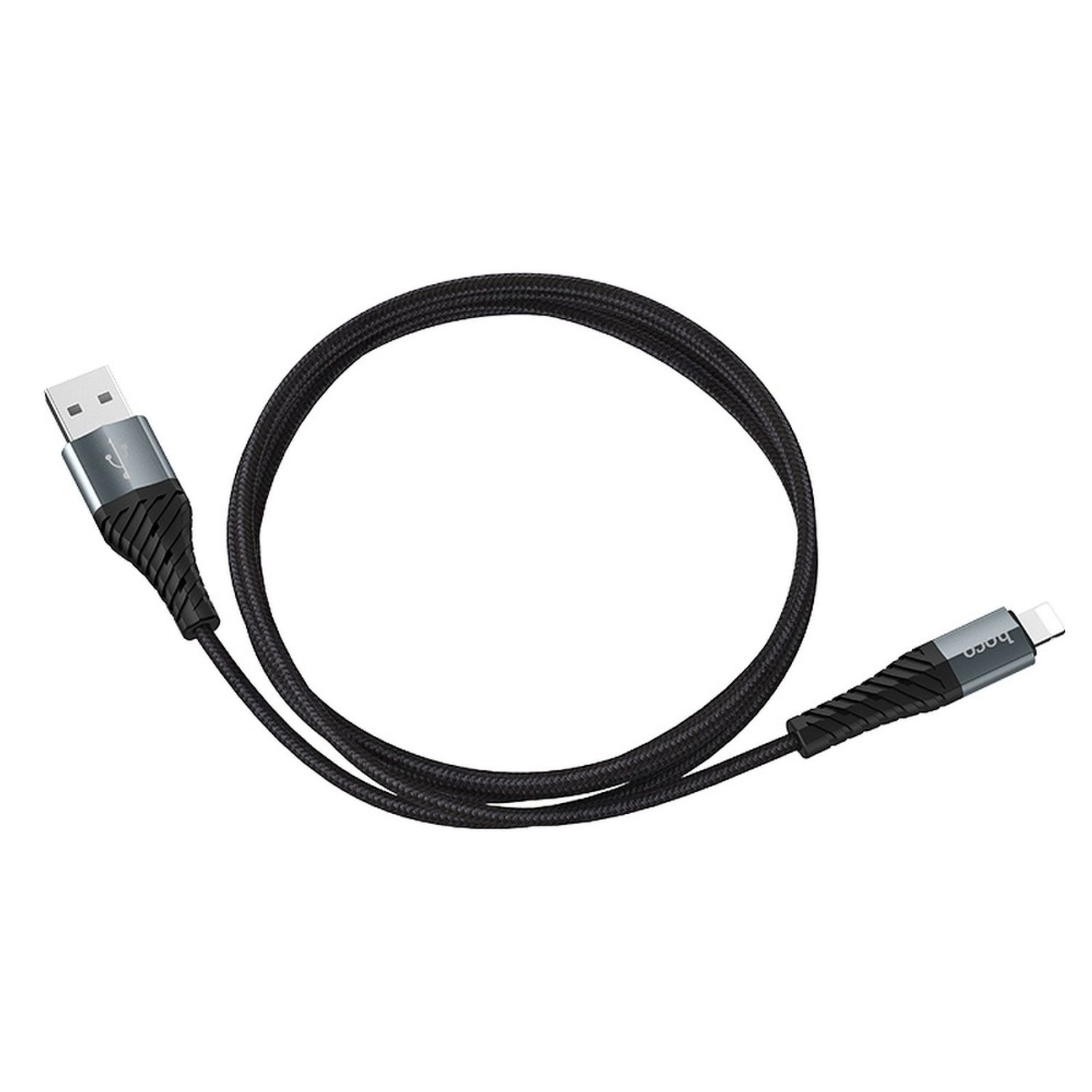 Cablu date tip Lightning Hoco Cool Charging, USB-A la Lightning, 12W, 2.4A, 1.0m, Negru fotografia produsului