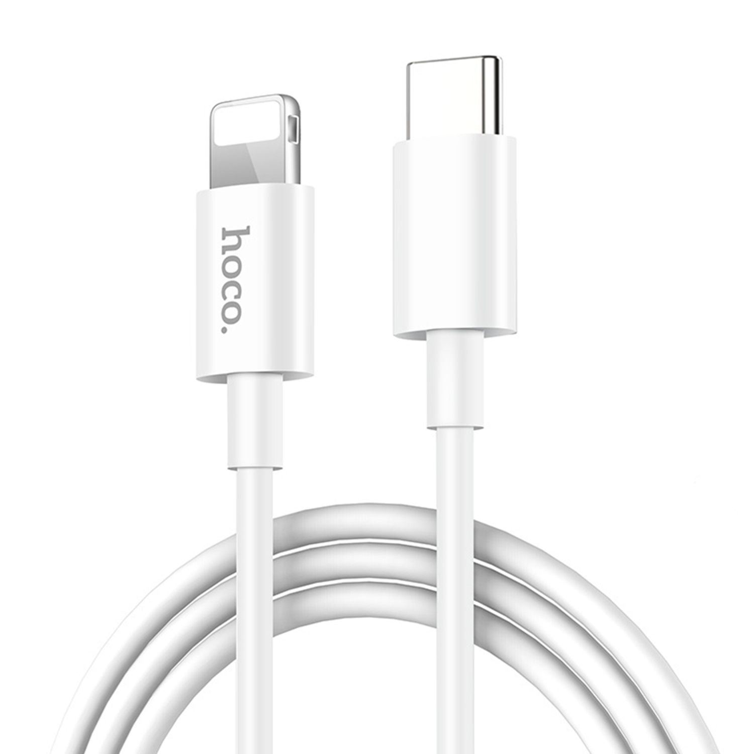 Cablu date tip Lightning Hoco Swift PD, USB Type-C la Lightning, 18W, 3A, 1.0m, Alb fotografia produsului