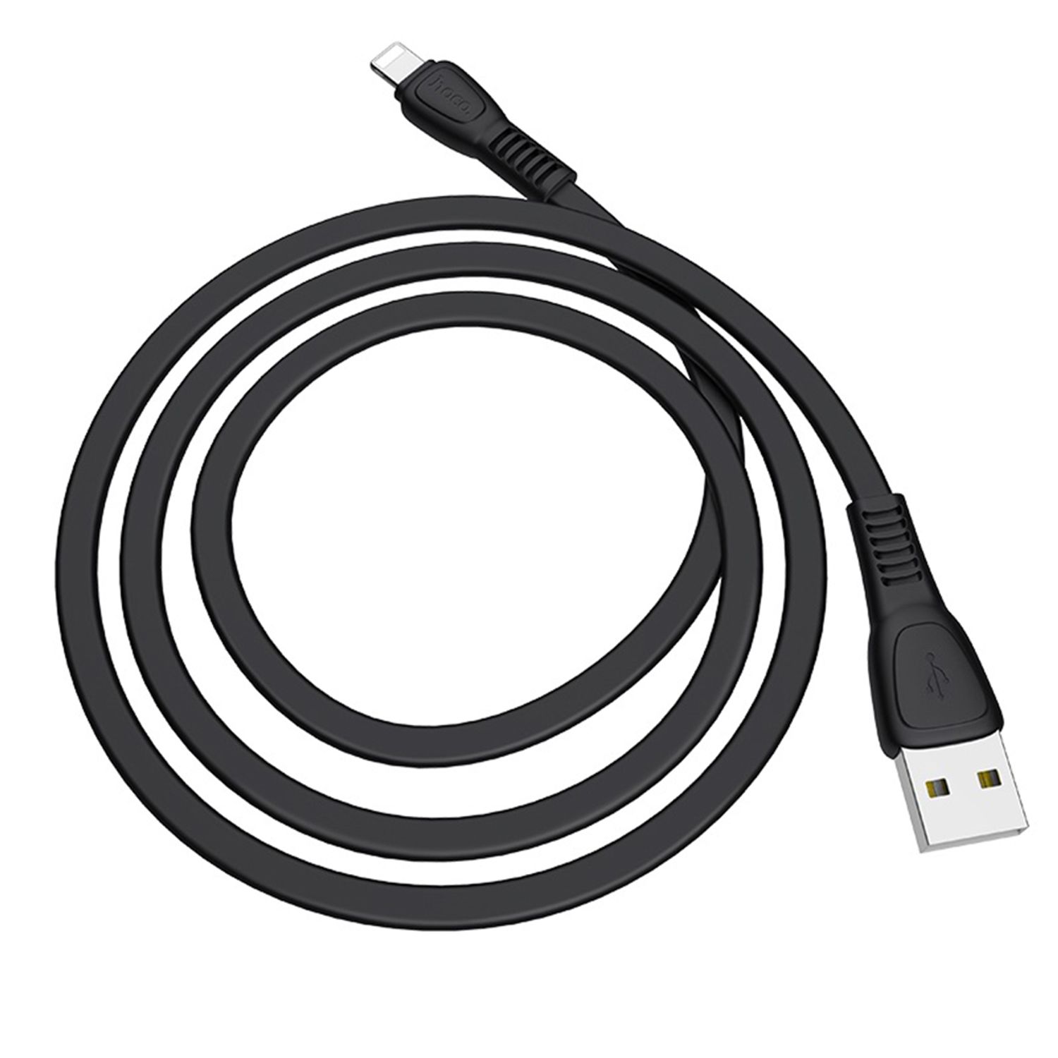 Cablu date tip Lightning Hoco Noah, USB-A la Lightning, 12W, 2.4A, 1.0m, Negru fotografia produsului
