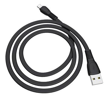 Cablu Date Tip Lightning Hoco Noah, USB-A La Lightning, 12W, 2.4A, 1.0m, Negru