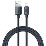 Cablu date Crystal Shine USB to Type-C, 100 W, 1.2 m, Negru fotografia produsului